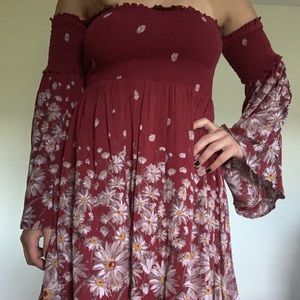 Urban outfitters off the shoulder floral dress